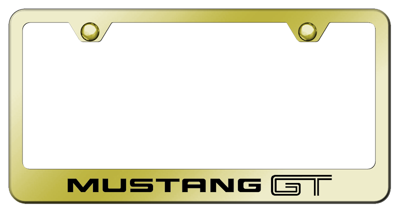 Auto Gold Mustang GT Standard Frame Laser Etched on Gold - Click Image to Close